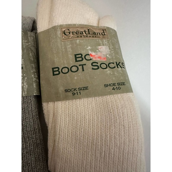 Vintage New NOS 3 Boys Greatland Winter Warm Boot socks 9-11, USA, cotton nylon - Picture 4 of 6